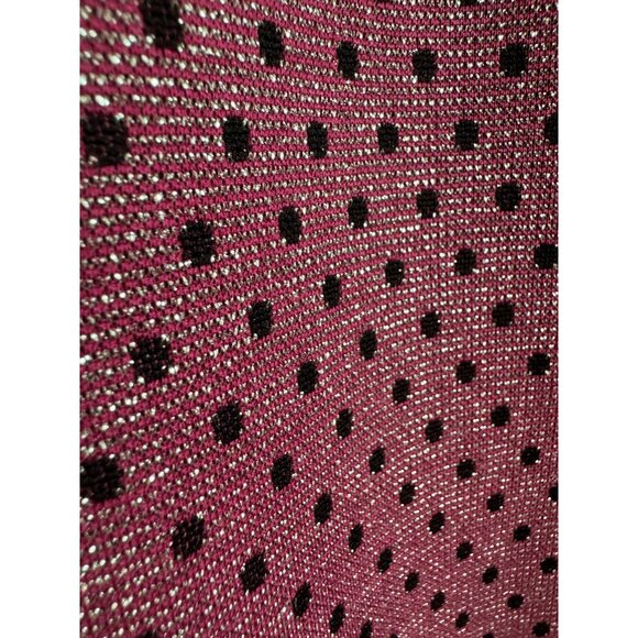 Vtg Pink Black Polka Dot Silver Metallic Maxi Dress with Belt by Lapidus Sweden - Picture 10 of 10